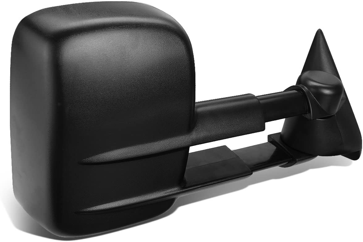 Right Side Black Power Heated Telescoping Side Towing Mirror Replacement for Chevy/GMC Silverado Sierra GMT800 99-02 (Right / Passenger Side)