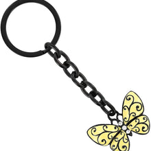 Baron-Jewelry Butterfly Key Chain Beautifully Embellished with Clear Swarovski Crystals - Blue/Green and Black