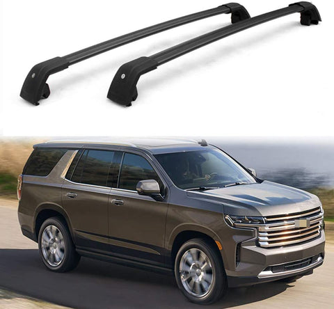 Lequer Crossbar Cross Bars Fits for Chevrolet All New Tahoe 2021 Roof Rack Rail Carrier Lockable Adjustable Black