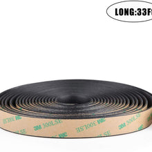 CloudBuyer Universal Car Windshield Seal Strip,Self Adhesive Wind Noise Reduction,Automotive Sunroof Soundproof Strip,33feet(10m)