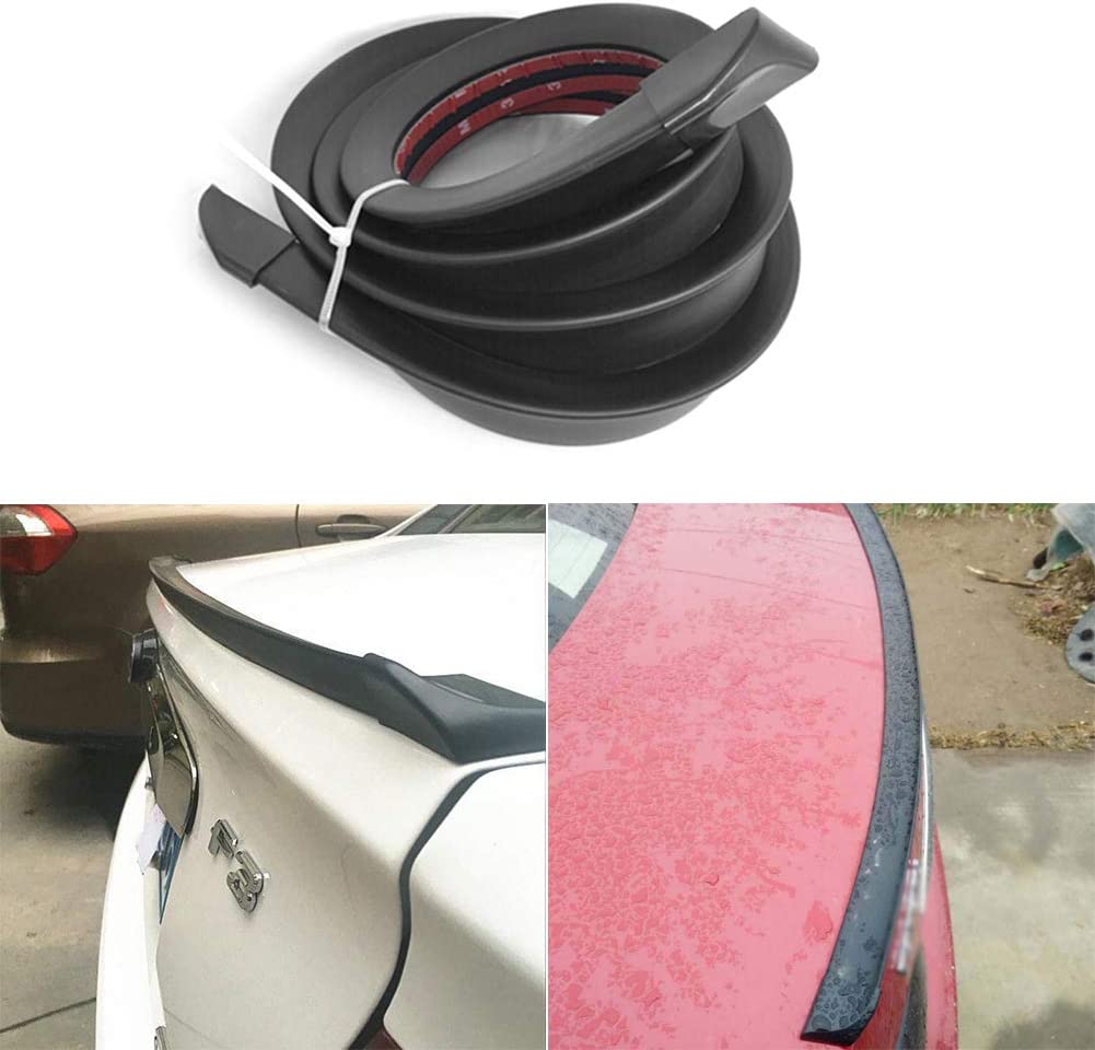 1.5m/4.92ft Universal Car Rubber Strip Bar Spoiler Tailfin Tail Fin Rear Wing Tailgate Hatchback for Most Popular Carsh