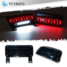 TCTAuto Red LED RV Camper Trailer Stop Turn Brake Tail Lights/License Plate Light Kit with Black Base Smoked Cover Reflex Lens Rectangular Surface Mount Waterproof 12V (Left + Right)