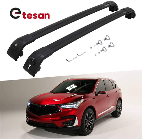 2 Pieces Cross Bars Fit for Acura RDX 2012-2018 Black Cargo Baggage Luggage Roof Rack Crossbars