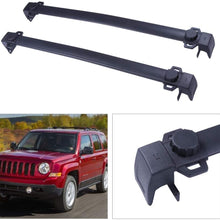 ANGLEWIDE Roof Rack Crossbars Aluminum Cargo Rack Fit For Jeep Patriot 2007-2015 Rooftop Cross Bars Top Rail Carries Luggage Carrier - Max Load 150LBS,Black