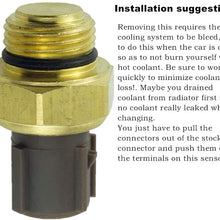 37760-P00-003 Coolant Temperature Sensor Switch For 1992 1993 1994 1995 1996 1997 1998 1999 2000 2001 2002 2003 2004 2005 2006 Honda & Acura Radiator Fan Switch 37760-P00-004 TS295