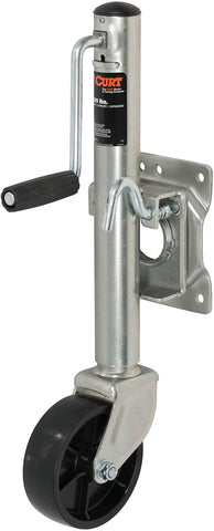 CURT 28101 Marine Boat Trailer Jack with 6-Inch Wheel, 1,000 lbs. 10-1/2 Inches Vertical Travel