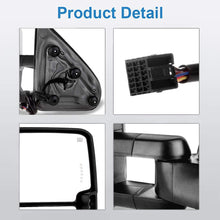 ECCPP Towing Mirrors Power Heated LED Signal Chrome Cover Replacement fit for 14-17 for Chevy Silverado GMC Sierra