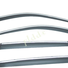 PLDDE 4pcs Smoke Tint With Chrome Trim Outside Mount Tape On/Clip On Style PVC Sun Rain Guard Window Visors Fit 14-20 Nissan X-Trail/Rogue