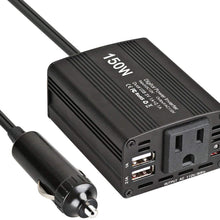 Car Power Inverter Car Charger 150W DC 12V to 110v AC Car Inverter with 3.1A Dual USB Charger (Black)