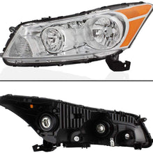 For 2008 2009 2010 2011 2012 4-Door Sedan Honda Accord Chrome Clear Driver & Passenger Side Headlights lamps