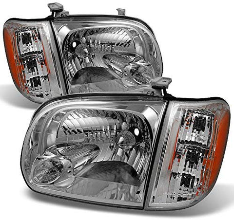 For 2005 2006 Toyota Tundra Double | Crew Cab Headlights With Corner Lights Driver + Passenger Side Pair