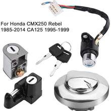 Ignition Lock, Motorcycle Ignition Switch Fuel Gas Cap Seat Lock Keys for Honda CMX250 Rebel 1985-2014 CA125