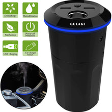 Gulaki Car Diffuser Essential Oils - Multifunction Cool Mist Car Humidifier with 2 USB Port and 1 Car Charger Socket (Black)