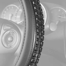 BDK Ultra Gel Comfort Grip Steering Wheel Cover – Carbon Fiber Detail with Black Microfiber Leather Trim and Cooling Gel Grip for Steering Wheel Cover Sizes 14.5 to 15.5 inch