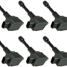 6 PCS Ignition Coil Pack for 6 & 4 cyl eng Compatible with 350Z ALTIMA EX35 FX35 G25 G35 JX35 M35 M35H MAXIMA MURANO PATHFINDER Q70 QUEST QX60 L4 V6 2.5L 3.5L 2.5 3.5