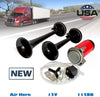 Micozy Dual Air Horn Kit Super Loud 12V 115DB Dual Trumpet Air Horn Premium Quality for Car Truck Train Van Boat