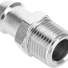 Aramox Water Pump Heater Hose Fitting Chrome Steel 1/2" NPT TO 3/4" BARB SBC BBC SBF A1