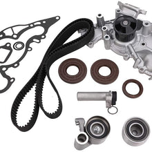 Engine Timing Belt Kit with Water Pump, Fit for Toyota 4Runner Sequoia Tundra & Lexus GS400 LS400 SC400 GS430 LS430 SC430 GS470 LX470 V8 1UZFE 2UZFE 3UZFE Engine, Replace # TKT-021 TKT-001 TCKWP298
