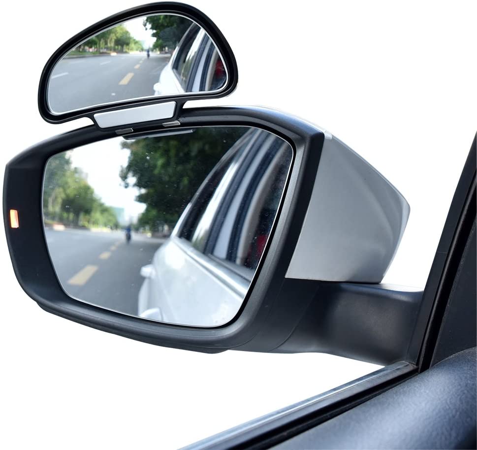 YASOKO Adjustable 360 Degree Rotation Wide Angle Side Rear Mirrors Blind Spot Snap Way Rearview Mirror Universal (Left, Black)