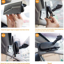 LITTLEMOLE Rear View Mirror - Wide Angle Convex Curve HD Car Rearview Mirror - Universal Interior Clip On Original Mirror(10.6" L x 3.7" H)