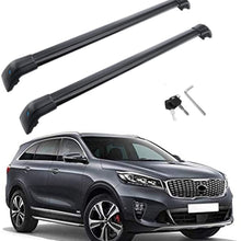 MotorFansClub Roof Rack Cross Bars Fit for Compatible with KIA Sorento 2015 2016 2017 2018 Crossbars Baggage Cargo Luggage Aluminum Black (KIA Sorento)