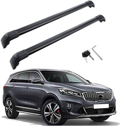 MotorFansClub Roof Rack Cross Bars Fit for Compatible with KIA Sorento 2015 2016 2017 2018 Crossbars Baggage Cargo Luggage Aluminum Black
