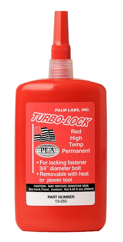 Turbo-Lock 13-250 (Loctite 272 Equivalent) Red Threadlocker - Permanent High Temperature Resistant - 250mL Bottles - Case of 2