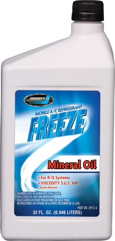 Johnsen's 6912-6-6PK Refrigeration Mineral Oil - 32 oz., (Pack of 6)