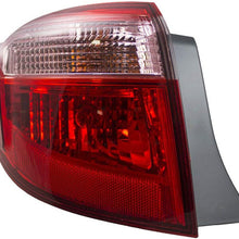 Drivers Taillight Red with Clear Quarter Panel Mounted for 17-19 Toyota Corolla