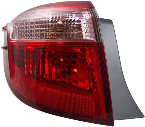 Drivers Taillight Red with Clear Quarter Panel Mounted for 17-19 Toyota Corolla