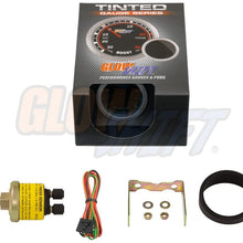 GlowShift Tinted Series 100 PSI Oil Pressure Gauge Kit - Includes Sensor - White LED Backlit - Smoked Lens - for Car & Truck - 2-1/16" 52mm