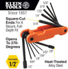 Klein Tools 70550 Hex Key Set, 11 SAE Sizes, Heavy Duty Folding Allen Wrench Tool with Extra Long Hex Keys