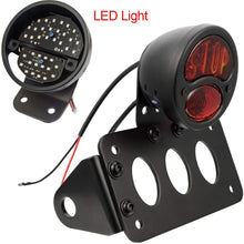 Amazicha Motorcycle Side Mount License Plate Bracket LED Brake Tail Light Compatible for Harley Davidson Sporster Bobber Chopper Cafe