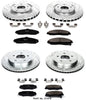 Power Stop K1418 Front & Rear Brake Kit with Drilled/Slotted Brake Rotors and Z23 Evolution Ceramic Brake Pads