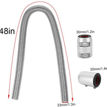 Suuonee Cooling Water Pipe, 48in Car Stainless Steel Engine Hose Kit Cooling Water Pipe Accessory Silver