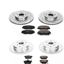 Power Stop K6173 Front & Rear Brake Kit with Drilled/Slotted Brake Rotors and Z23 Evolution Ceramic Brake Pads