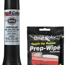 Dupli-Color ACC0362 Bright White Exact-Match Scratch Fix All-in-1 Touch-Up Paint for Chrysler Vehicles (GW6,GW7,PW6,PW7) Bundle with Prep Wipe Towelette (2 Items)
