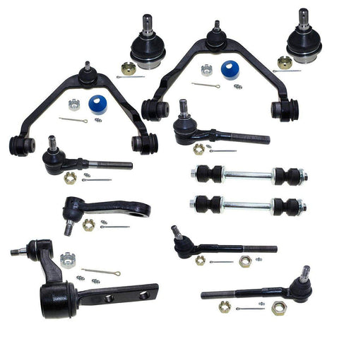 DLZ 12 Pcs Front Suspension Kit-Upper Control Arm Lower Ball Joint Tie Rod End Sway Bar Pitman Arm Idler Arm Compatible with Ford F150 F250, Ford F150 Heritage, Ford Expedition, Lincoln Navigator