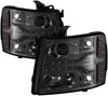 Spyder 5083593 Chevy Silverado 1500 07-13 / 2500HD/3500HD 07-14 Version 2 Projector Headlights - LED DRL - Smoke