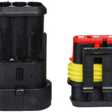 HIFROM 10 Kit 4 Pin Way Waterproof Electrical Connector 1.5mm Series Terminals Heat Shrink Quick Locking Wire Harness Sockets 20-16 AWG