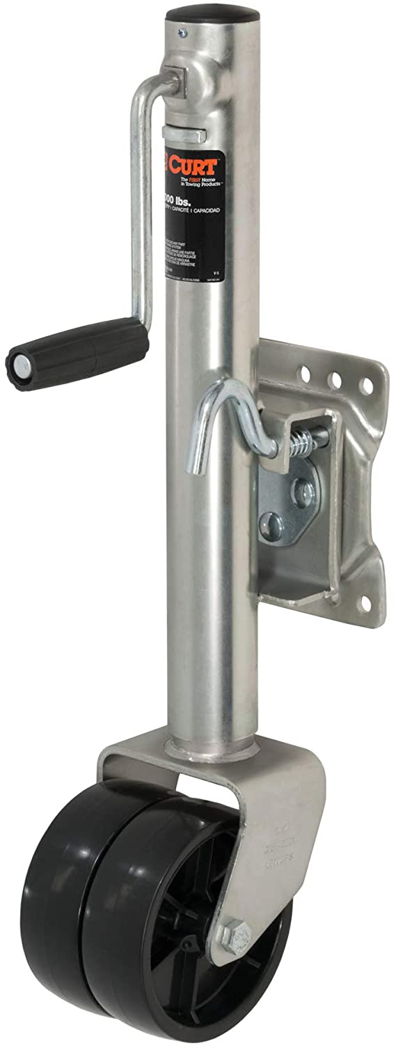 CURT 28156 Marine Boat Trailer Jack with 6-Inch Wheels, 1,500 lbs. 10-3/8 Inches Vertical Travel