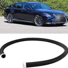Oil Hose, AN10 Black Nylon Braided Oil Hose Fuel Line Accessory Replacement