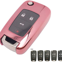Horande Keyless Remote Holder Skin Protector Jaket TPU Key Fob Cover Case Fit for 2010 2012 2011 2014 Camaro Cruze Equinox Sonic Terrain Key Fob (Pink)