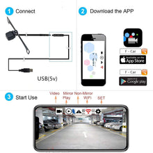 Wireless Digital License Plate Backup Camera, HD 720P Car WiFi Rear View Reverse Camera, Super Wide View Angle Night Vision Waterproof, USB 5V Vehicles Cam for iPhone, iPad or Andriod Devices