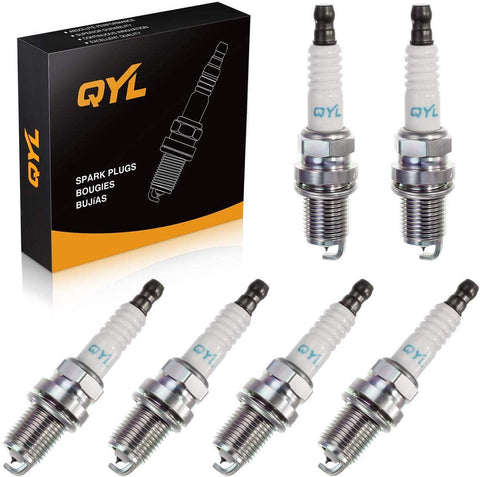 Set of 6 QYL Iridium Spark Plugs Replacement# BKR6EIX-11 3764