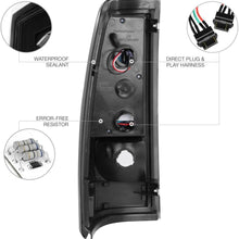 VIPMOTOZ Black Housing LED Tail Light + Full-LED License Plate Lamp Assembly Replacement Bundle For 1999-2002 Chevy Silverado & 1999-2006 GMC Sierra 1500 2500 3500 Pickup Truck