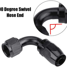 Fuel Transfer Hose, 12FT/360cm AN10 Fitting Stainless Steel Nylon Oil Fuel Hose Line with End