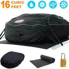 YOULERBU Rooftop Cargo Carrier & Waterproof Cargo Carrier Bag with Protective Mat Heavy Duty Rooftop Luggage Storage16 Cubic Feet for All Vehicle Roof Racks