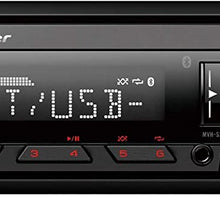 Pioneer MVH-S215BT Stereo Single DIN Bluetooth In-Dash USB MP3 Auxiliary AM/FM Android Smartphone Compatible Digital Media Car Stereo Receiver With ALPHASONIK Earbuds