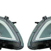CarLights360: Fits 2015 2016 2017 HYUNDAI SONATA Head Light Pair Driver and Passenger Side W/Bulbs (Black Housing) (DOT Certified) Replaces HY2502201 HY2503201